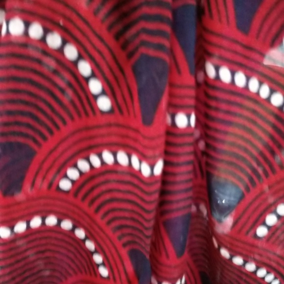 Multi Pattern Blue Polka Dot & Red Scarf - Picture 3 of 5